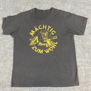 Adv3nture Mens T-shirt XL Black USA Made Machtig Zum Wohl Weizen Bier